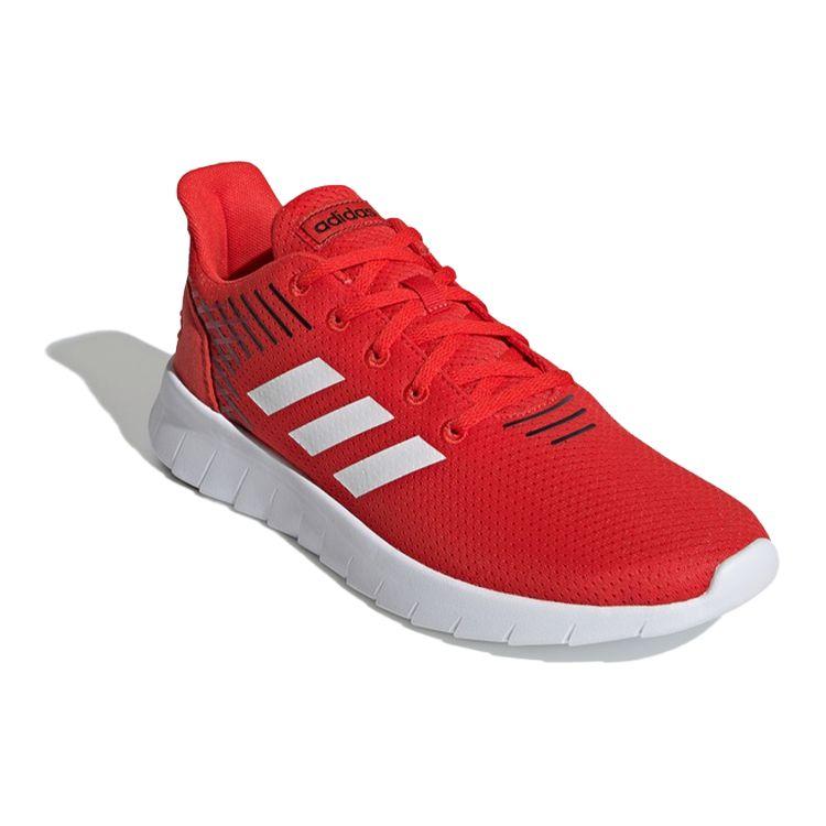 Adidas Asweerun Round Toe Lace-Up Fabric Shock Absorption Non-Slip Wear-Resistant Low-Top Running Shoes Men Sneakers Red White EE8446