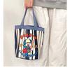Cute Graffiti Bucket Bag for Women, Ins Style Cartoon Print Round Cylinder Handbag, Korean Fashion Shoulder Tote for Lunch and Daily Use