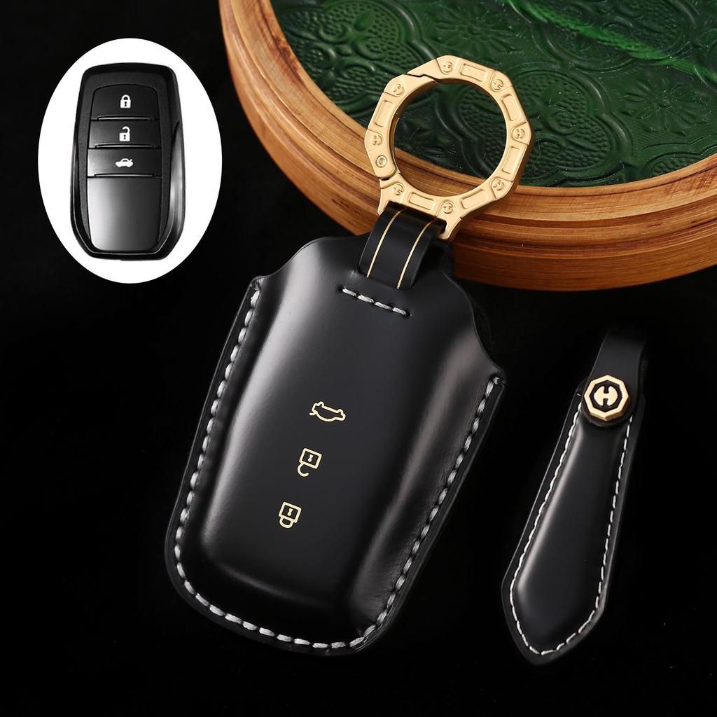 2024 Genuine Leather Key Cover for Toyota Highlander & Asia Dragon with Premium Gift Box