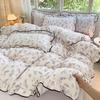 Korean Princess Cloud-like Crinkled Gauze Lace Cotton Bedding Set
