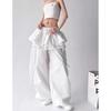 Pantaloni Cargo Estivi da Donna Streetwear Patchwork di Pizzo Gamba Larga Gyaru Harajuku Pantaloni Larghi Coreani