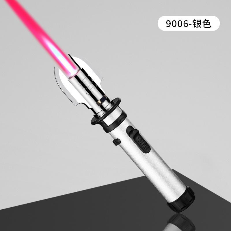 Powerful Windproof High-temperature Lighter with A Red Flame A Metal Body for Outdoor BBQ Cooking and Cigar Accessories