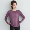 Women S Long Sleeve Yoga Sports Set Loose Fit Workout Top For Pilates Running