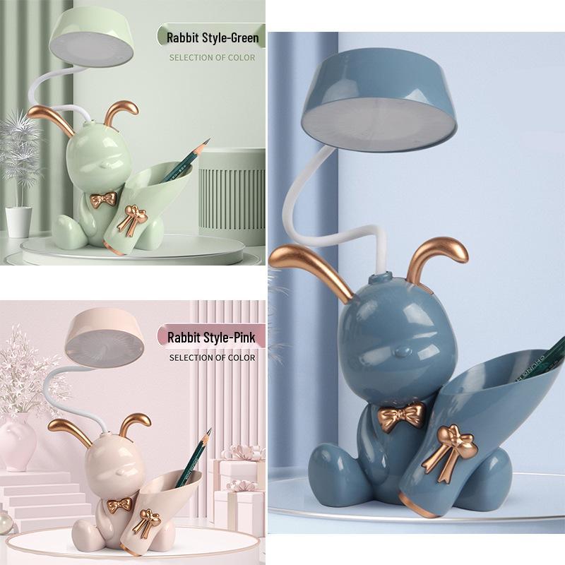 Creative Cartoon LED Desk Lamp with Multi-Function and Eye Protection for Student Reading and Children's Bedside Use
