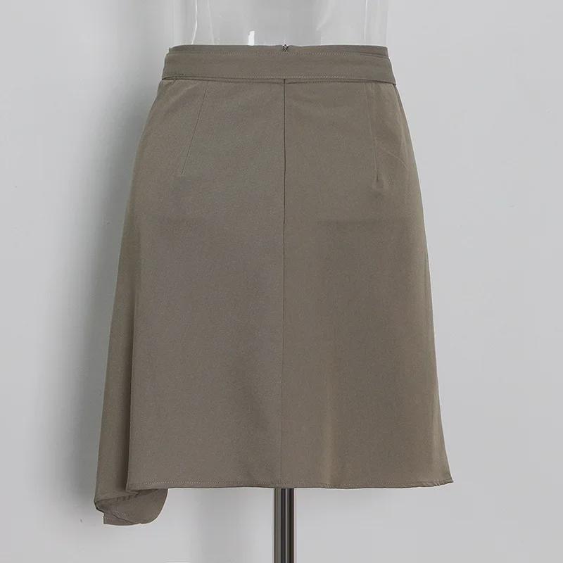 2025 Korean Women's Fashion: Irregular Solid Color Lapel Shirt + Short Skirt Suit