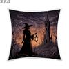 2D Flat 1pc Gothic Witch Pillowcases Violet Throw Pillow Covers One-Sided Printing Without Pillow Inserts Sofa Bed Decor for Living Room Bedroom, for