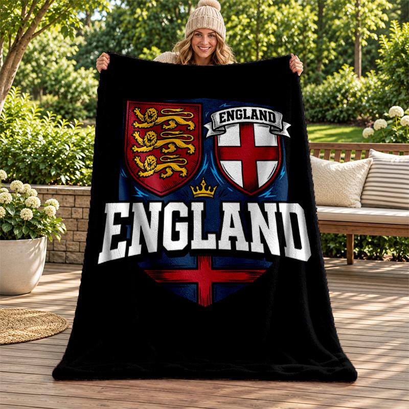 England National Football Team Blanket Flannel Blanket Soft Cozy Plush Throw for Sofa Bed Lightweight Home Decoration Gifts for Christmas Various Holi