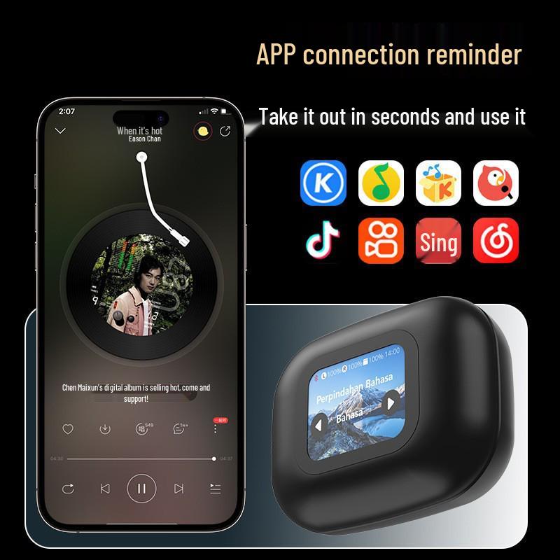 AI-Powered Translation Earbuds: Multi-language, Wireless, Touchscreen Bluetooth Ear-hook