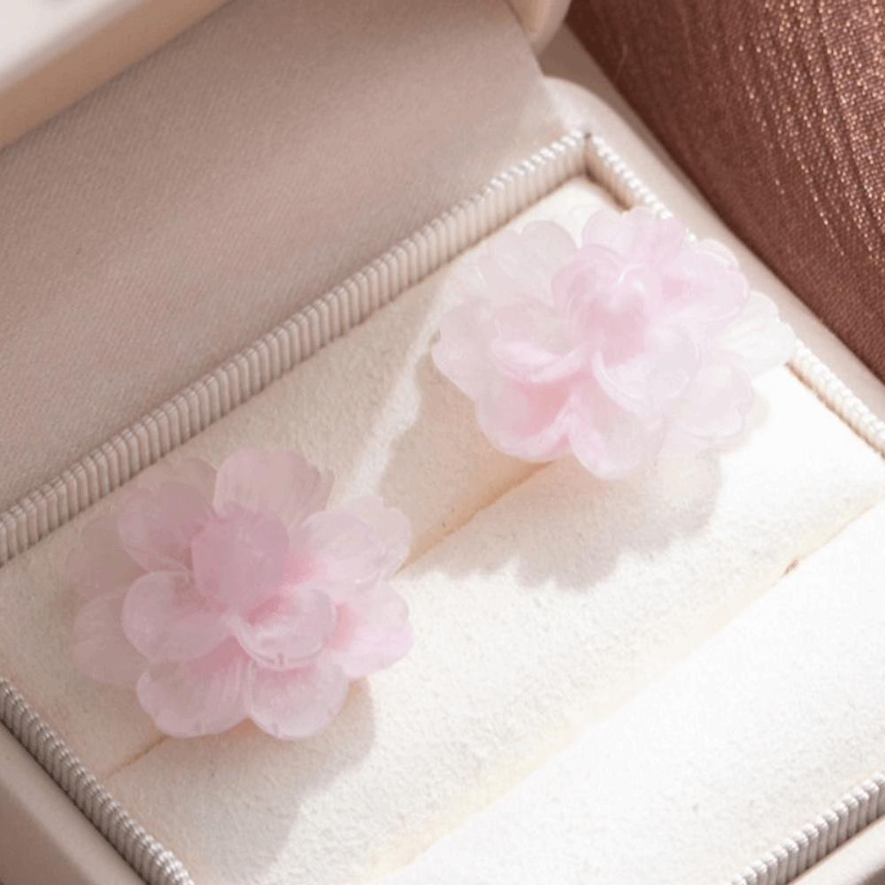 Luxury Camellia Earrings Exquisite Petals Earrings Fashion Flower Earrings  For Women Girls