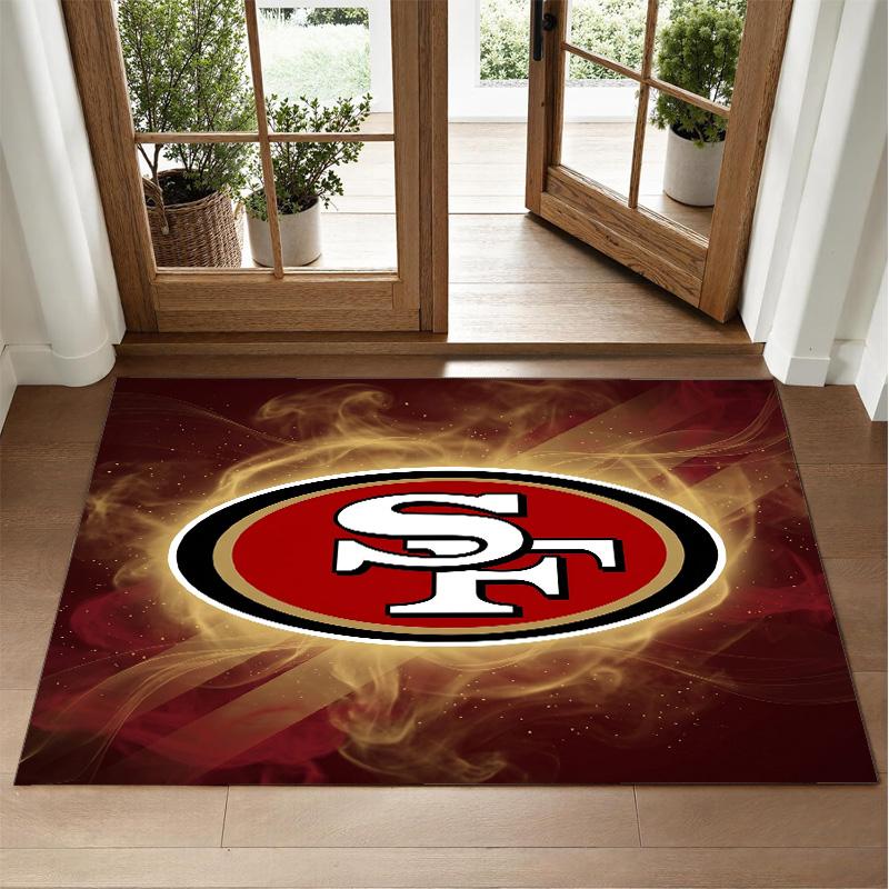 San Francisco 49ers Design Kristall-Samt-Teppich Weiche Dekorationsmatte für Schlafzimmer Eingang
