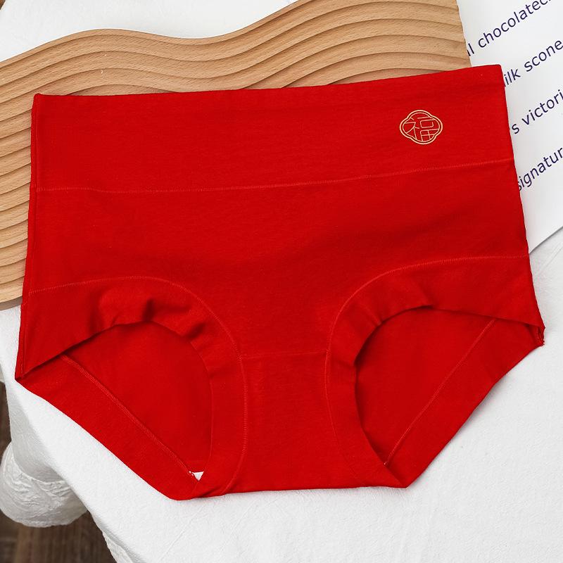Year of the Rat High-Waisted Women's Plus Size Red Cotton Underwear