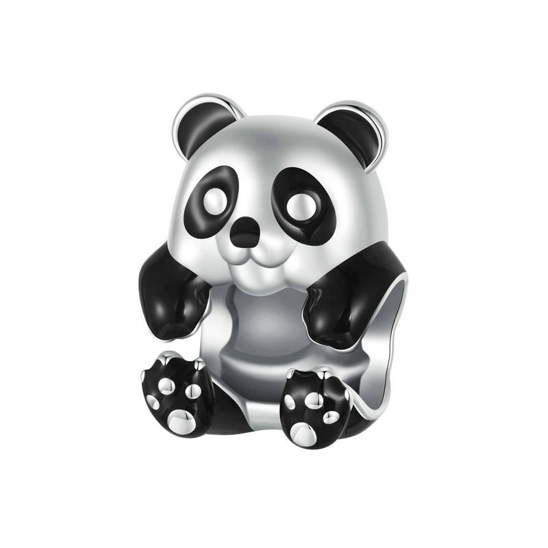 WOSTU 925 Sterling Silver Enamel Animals Bamboo Panda Pendant Lovely Pet Beads Fit Original Bracelet Bangle DIY Jewelry Gift