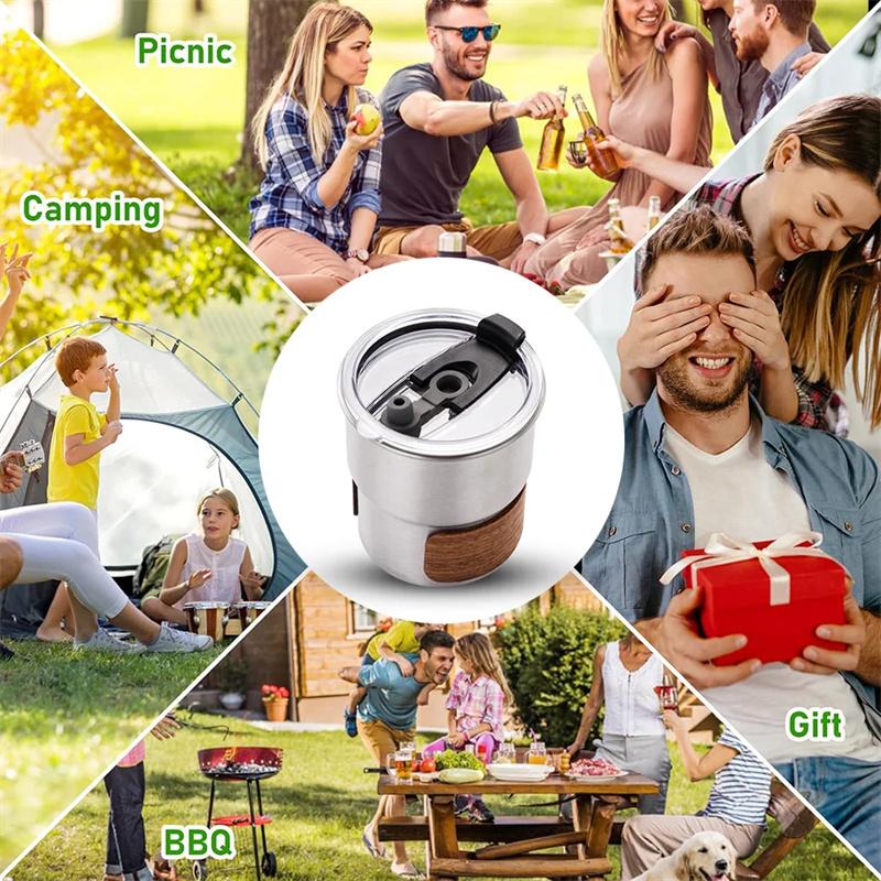 300ml Stainless Steel Coffee Camping Mug with Lid Portable Heat Resistant for Outdoor Picnic Camping Fishing Bottles Coffee Cups