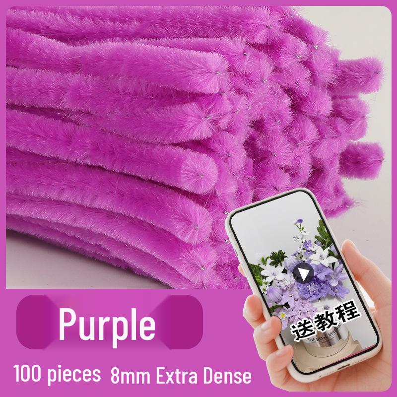 Colorful Chenille Sticks: Craft Pipe Cleaners for Kids' Velvet Flower Bouquets