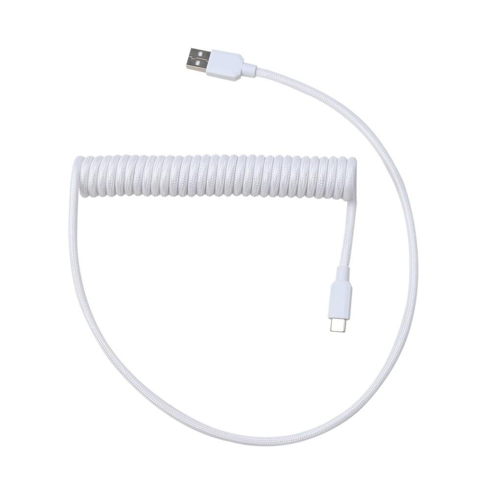 USB Type C Mechanical Keyboard Cable Type C To USB-A Coiled Keyboard Cable Gaming Keyboard белый