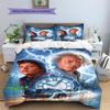 Back to Future Pattern Bedding Quilt Set Quilt Cover Pillowcase Home Decoration Gift (1 * duvet cover + 2 * pillowcase, without core)