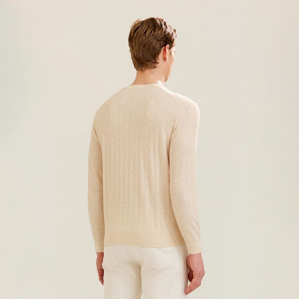 FERRAROMILANO Chevron Round Knit L/Beige (Am0Gtsr10151)