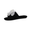Fashion 2025 NEW  Women's Floral Indoor Flat Bottom Plush Autumn Winter Cotton New Version Single Strap Indoor Slippers