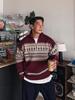 Cleanfit Retro Fair Isle Rode Polo met Rits