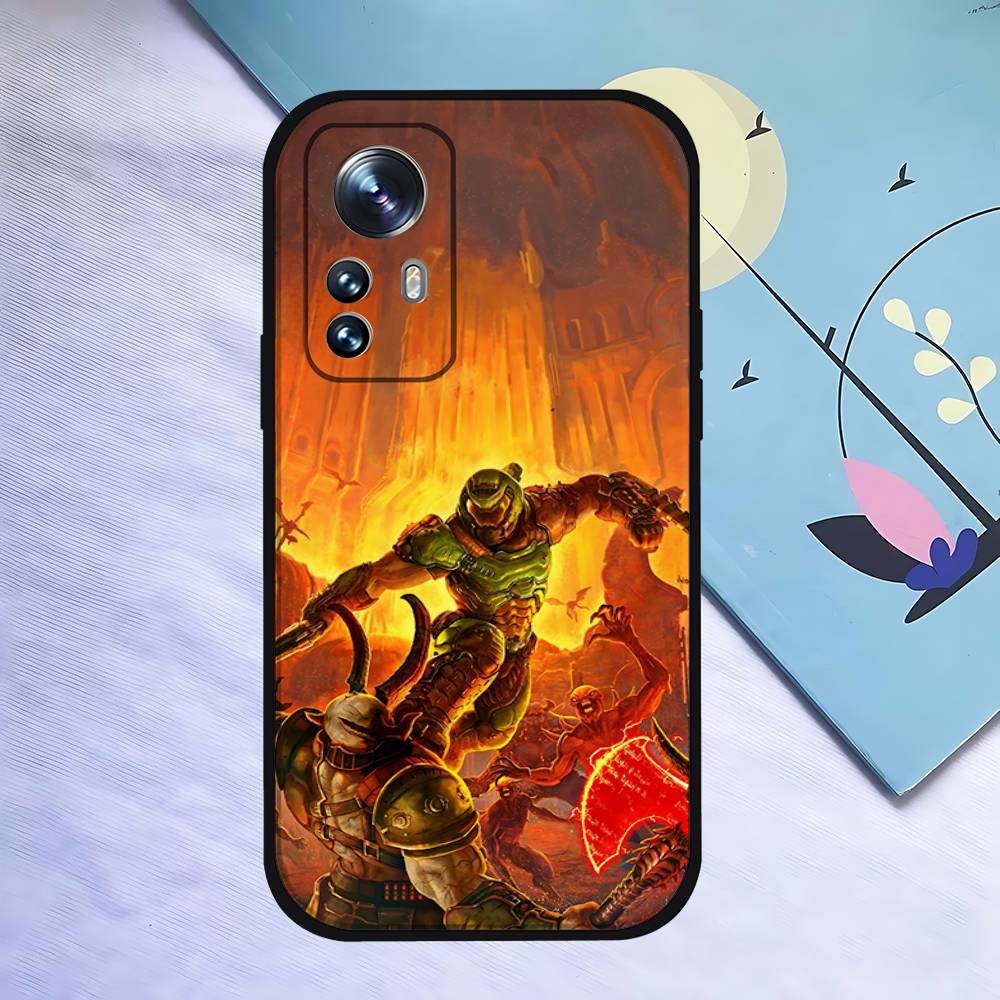 

Cool Game H-DOOM Eternal-S Phone Case For Slim Black Xiaomi 11 12 Redmi Note 11 5G 8T 9A 9 10T Note 8 9 12S Ultra Shockproof Pro Xiaomi11