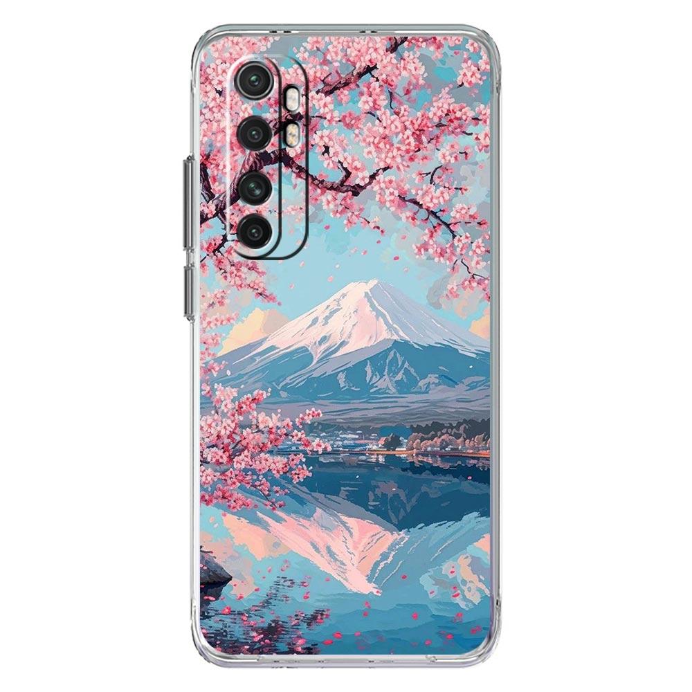 Phone Case For Xiaomi Mi Poco X7 X6 X5 X3 F7 Ultra F6 Pro F3 15 14T 14 13T 11 12 13 Lite Cover Japan Mount Fuji Cherry Blossom