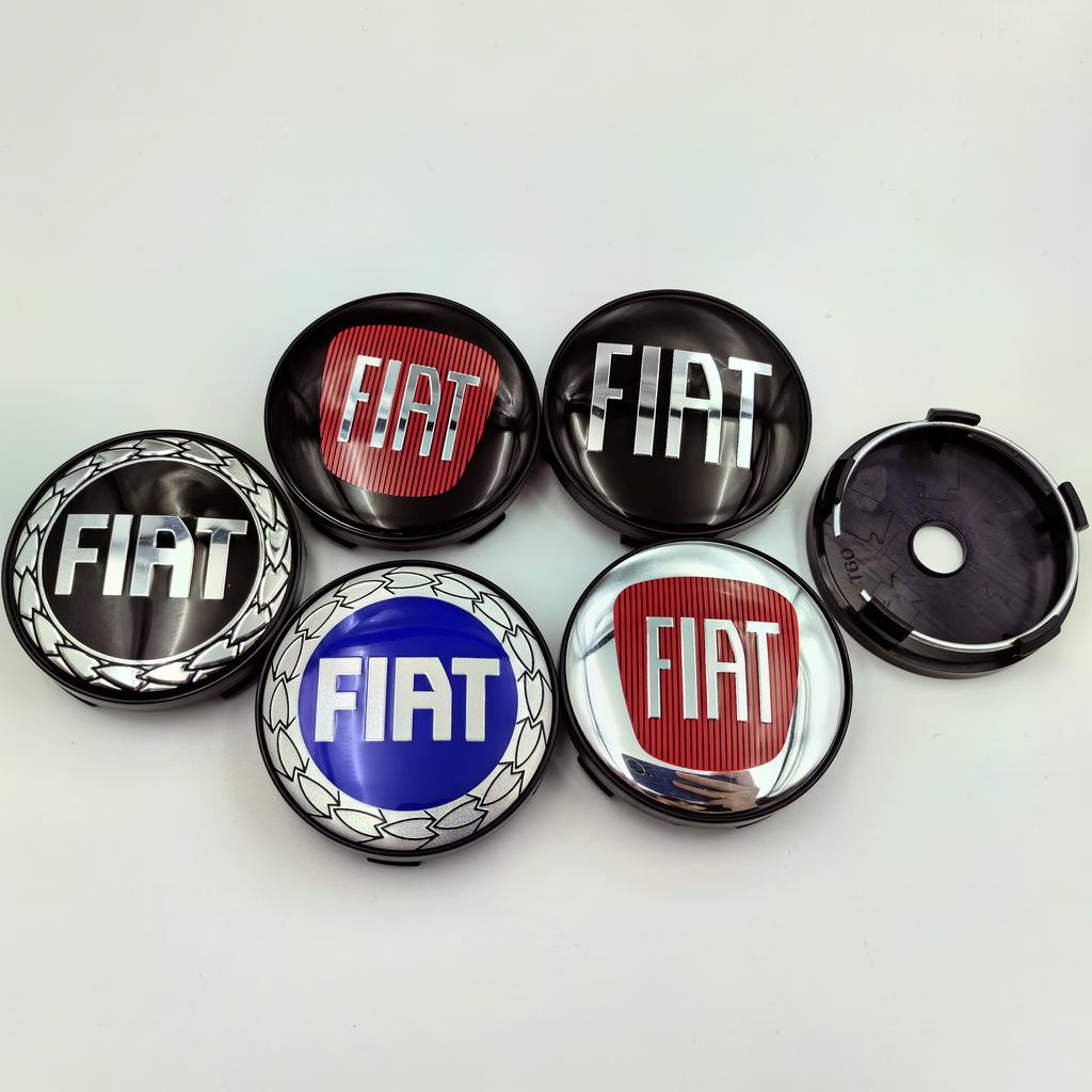 4pcs 60mm Fiat Logo Car Wheel Center Cap Hub Covers Badge Styling Accessories Silver Or Black Compatible with FIAT