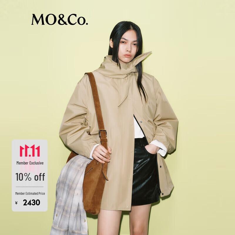 MO&Co. Women's Solid Hooded Loose Fit Jacket
