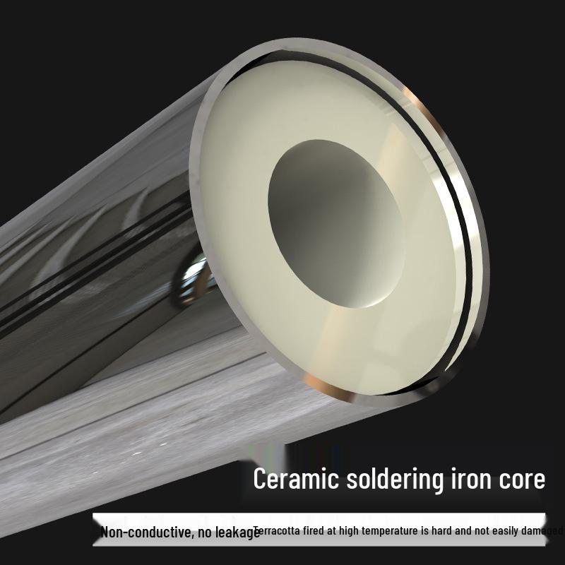 Leistungsstarkes elektrisches Lötkolben mit Holzgriff, Konstanttemperatur, Austauschbarer Kopf, Professionelles Reparatur-/Schweißwerkzeug