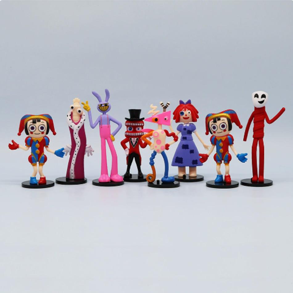 **8 ks Sada Úžasná Cirkusová Digitální Anime Postavička Ragathajaxpomni Postavička Akční Sběratelský PVC Model Panenka Hračka Dárek k Narozeninám**