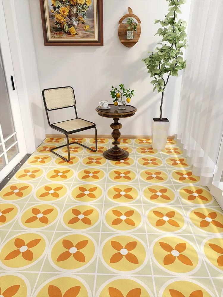 Household Waterproof Balcony Leather Carpet Kitchen PVC Oil-proof Carpets Can Be Cut Living Room Large Area Rug Non-slip Doormat