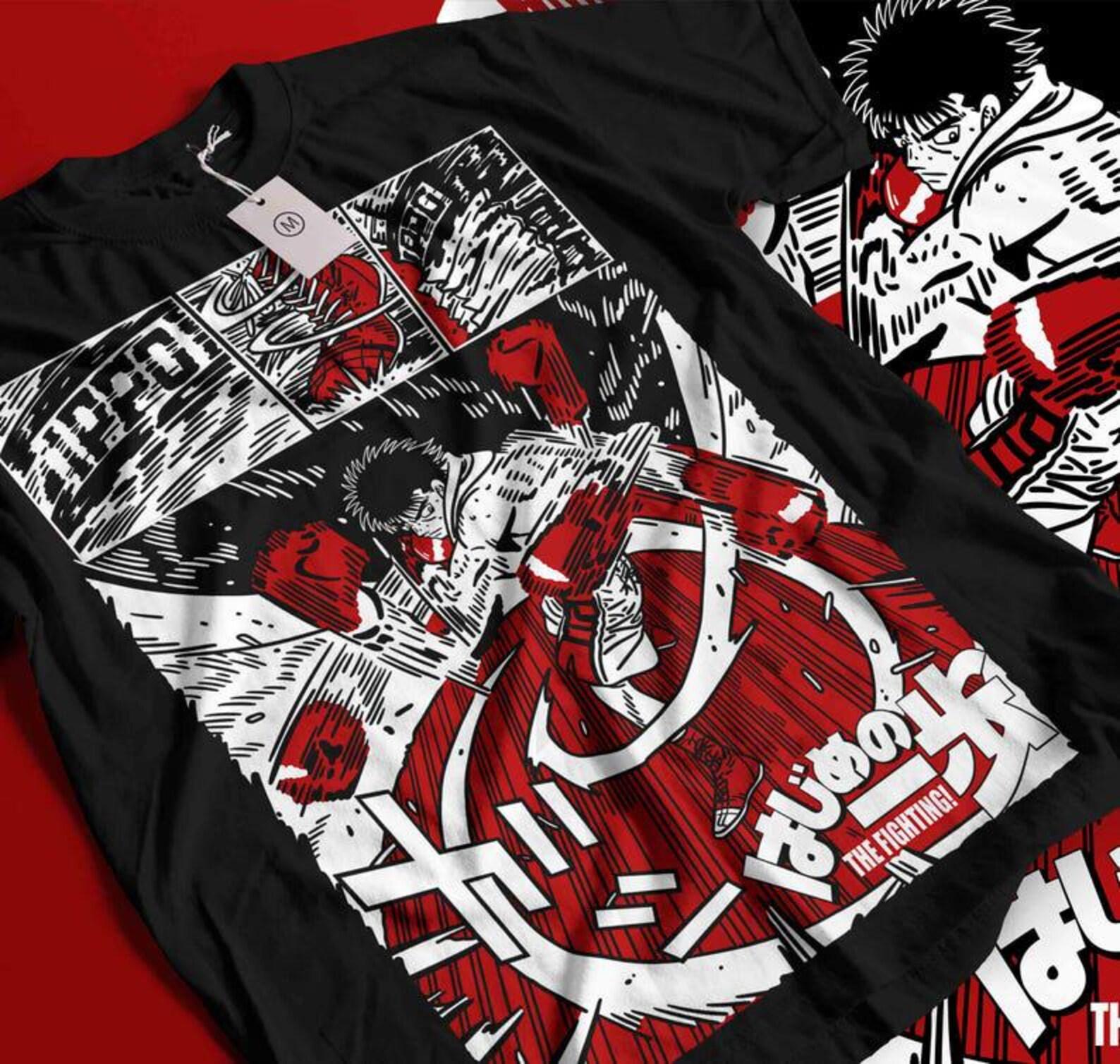 Manga T-Shirt, Sport 90s Anime Lovers, Boxing GYM Anime T-Shirt, Otaku Ropa, Graphic Anime Unisex Shirt S