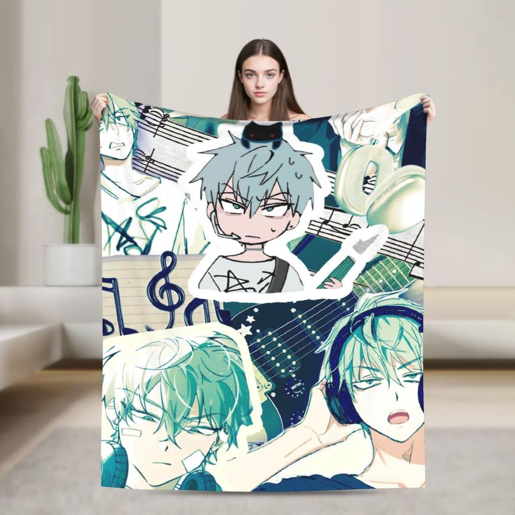 Aliens Music Cartoon Stages Fleece Throw Blankets Mizi Sua Till Luka for Bed Knitted Blanket Office Super Soft Breathable