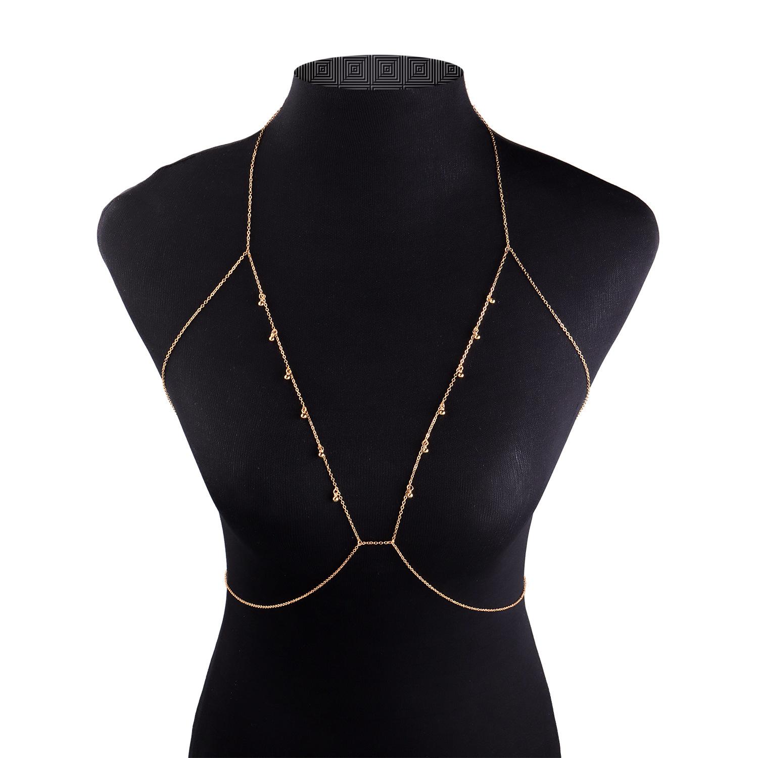 

New personalized exquisite bra beaded body chain direct sales золотой