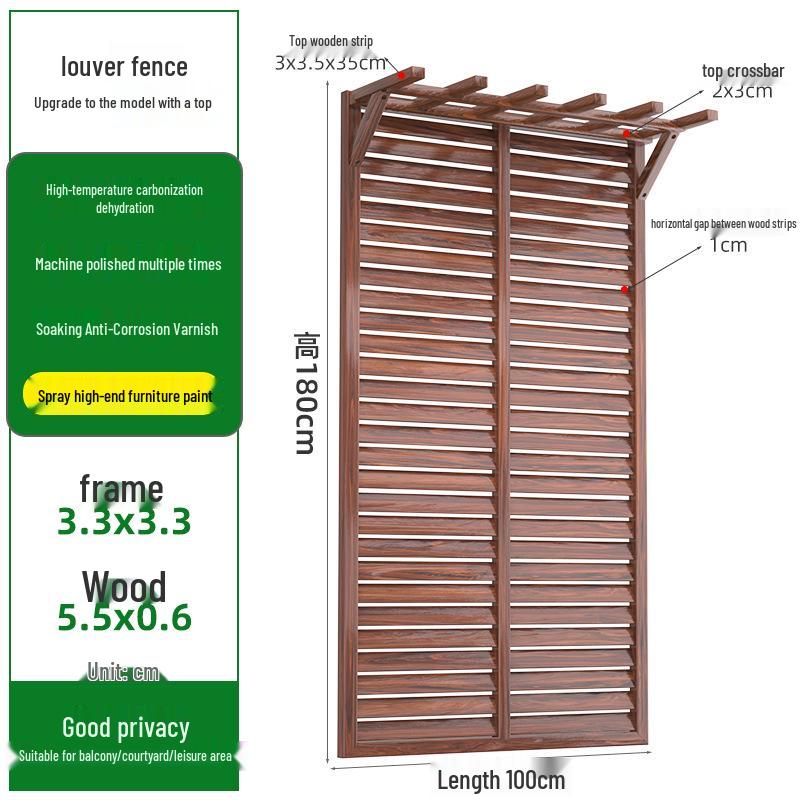 Outdoor Privacy Screen: Louvered Wood Fence for Gardens and Courtyards