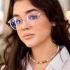 Fashion Outdoor Ultralight Changing Color Photochromic Glasses Unisex Round Frame Glasses