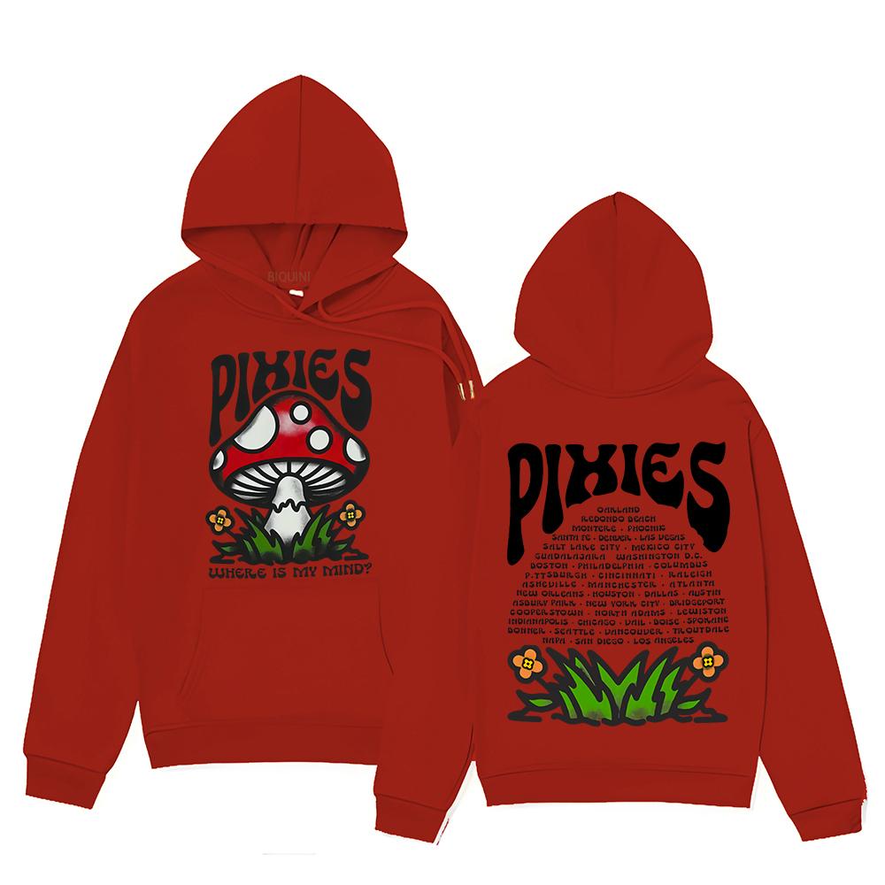 Vintage Hoodie Pixies Mind Shroom Sweatshirt Unisex Versatile Clothing Y2K High Street Pullovers Hooded Where Is My Mind