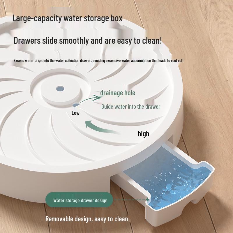 Large Flower Pot Mobile Tray with Hidden Wheels, High Load Capacity, Thickened Plastic