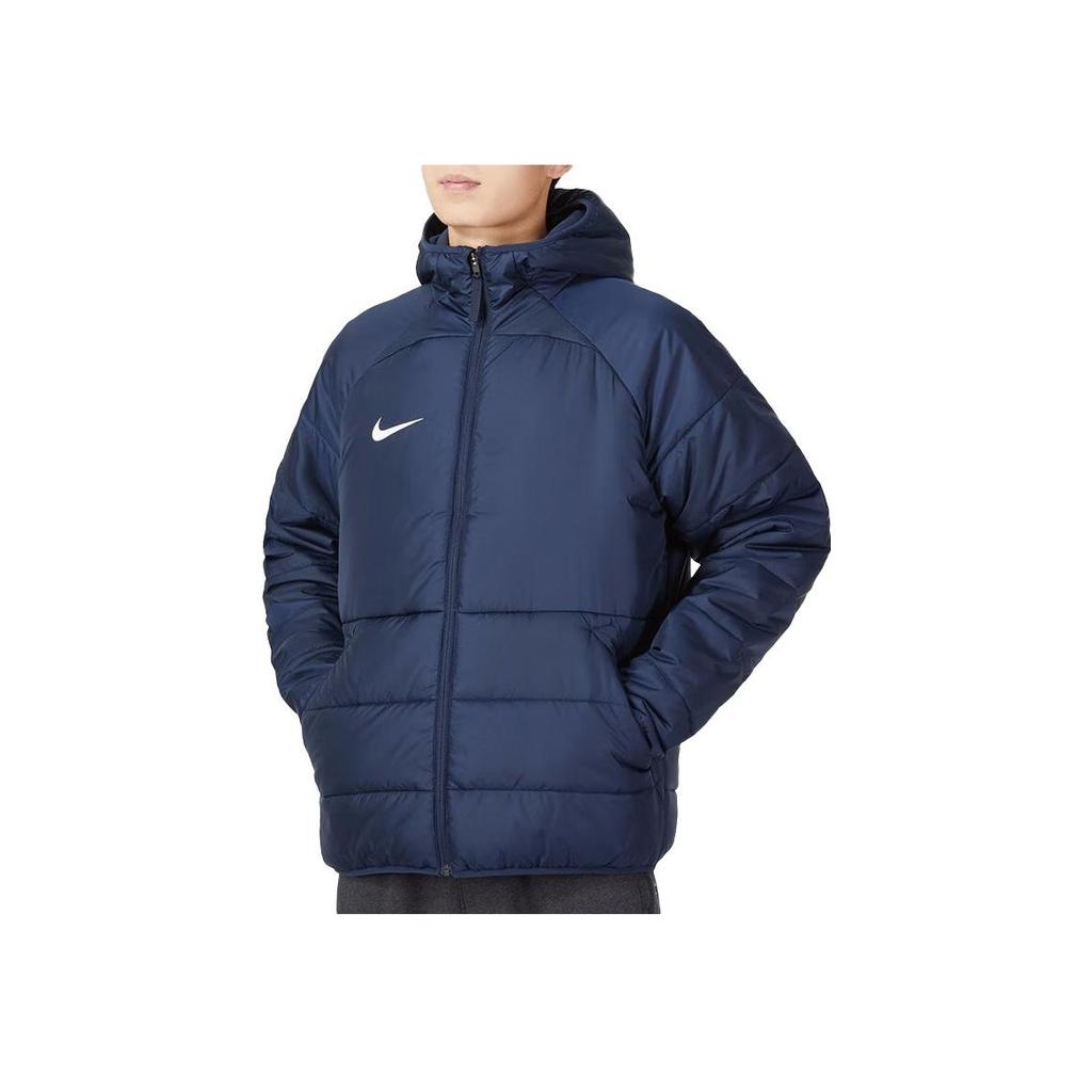 Nike Casual Windproof Warm Hooded Solid Color Cotton Jacket Men Jacket Blue DJ6311-451