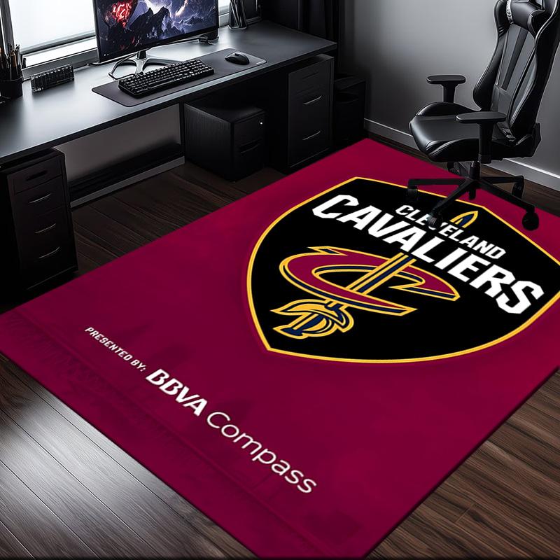 Football Cavaliers Logo Rug Office Carpet Non-Slip Mat, Chair Rug Floor Covering for Gaming, Bedroom, Living Room , Home Decor Christmas Gift