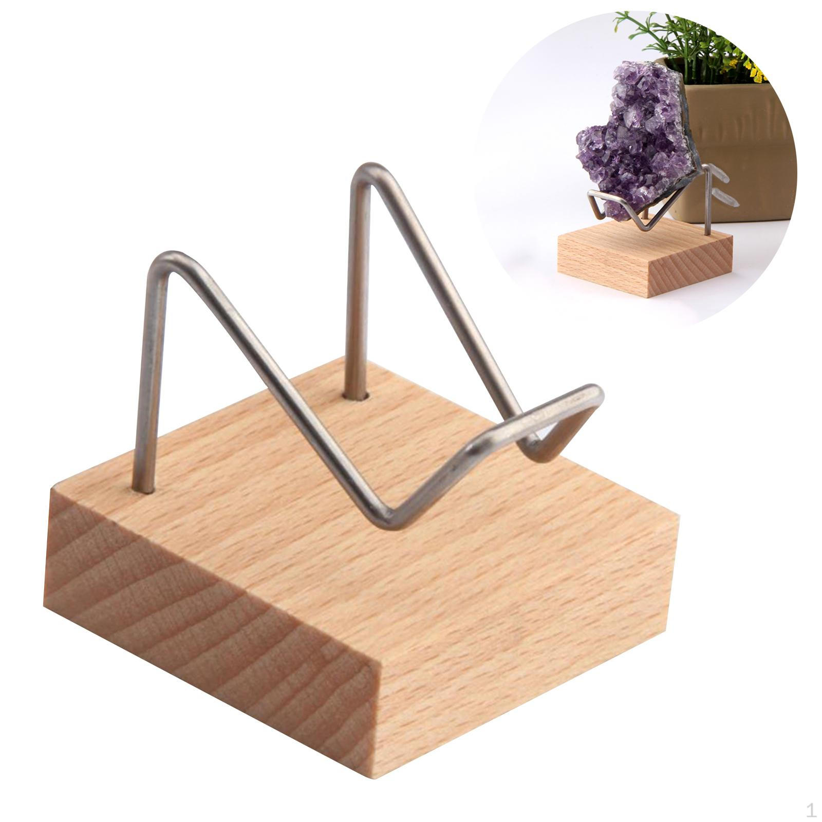 Display Stands, Square , Metal Arm for Gemstone Collectibles Crystals Support Holder Stainless Steel