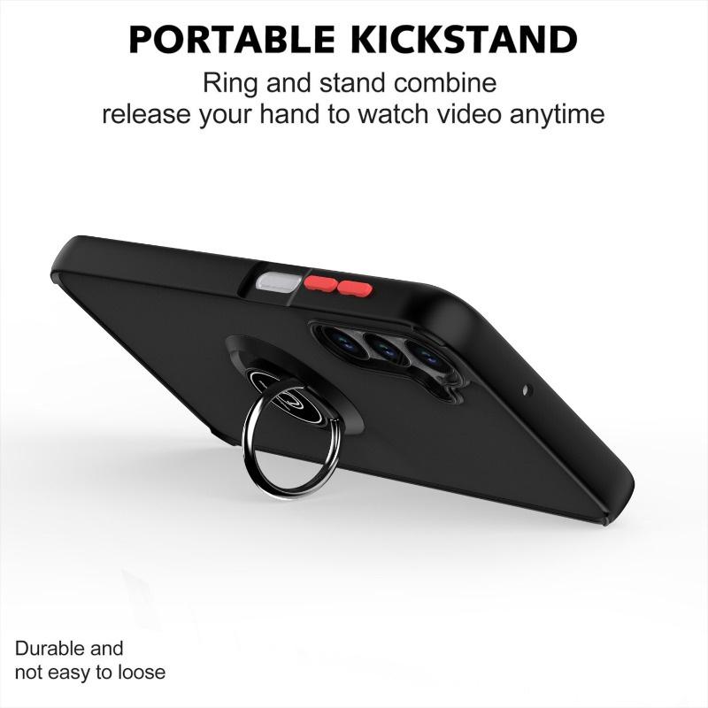 Matte Handyhüllen Für Samsung Galaxy A56 A36 A26 A16 Hülle mit Magnetischem Ringhalter Für Samsung S25 S22 S21 Ultra Plus S24 FE Hülle