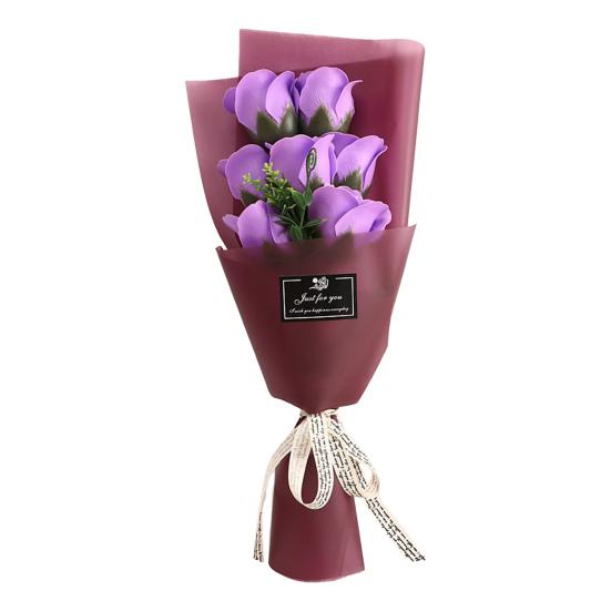 7 Head Artificial Rose Bouquet Handcrafted Soap Flower Petals Decoration Valentine's Day Anniversary Birthday Women Mother Wife Girlfriend Gifts