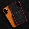 For iPhone 16 Pro Case Calf Texture PU Leather Hard PC Protective Phone Cover