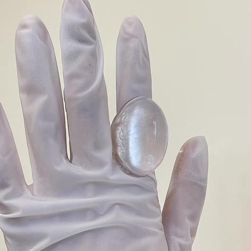 Pearlescent Inner Glaze Resin Ring Lightweight Comfort Fit Multiple Color Options For Daily Wear And Special Occasions