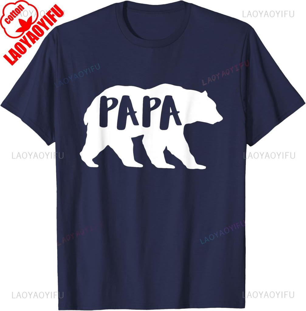 Fathersday Unisexs Fun Papa Bear For Outdoor Nature Dads TShirt Unisex Summer Cotton Printed TShirt Casual Streetwear Clothes