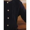 Girls Long Sleeve Knit Cardigan Solid Color Casual Kids Top