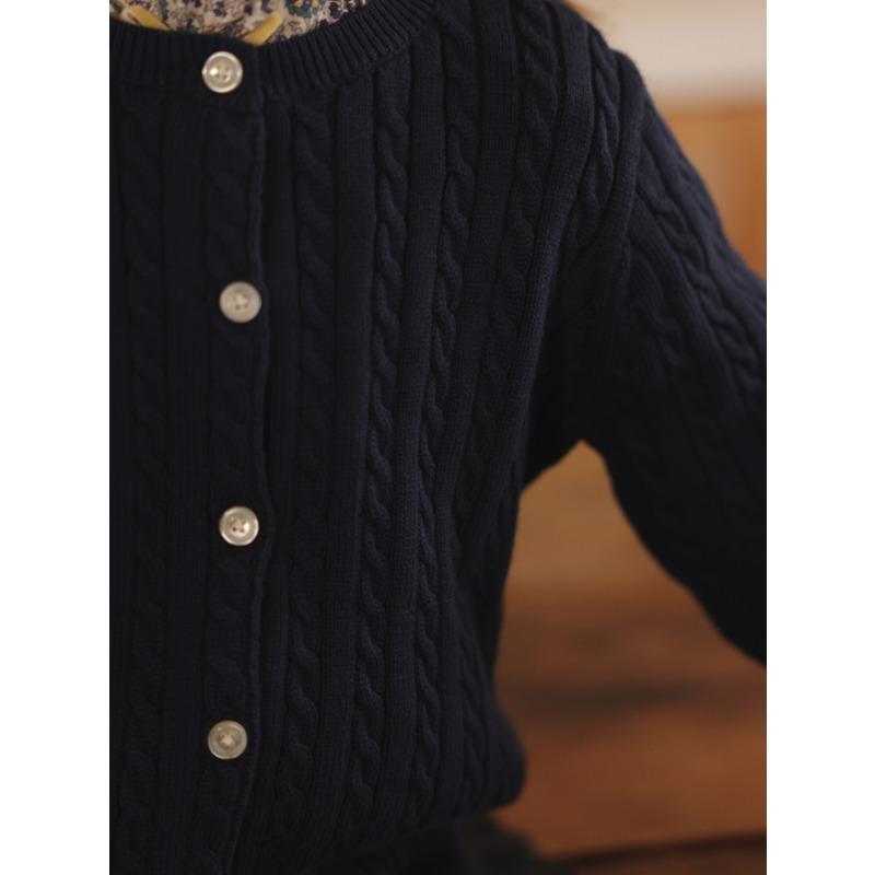 Girls Long Sleeve Knit Cardigan Solid Color Casual Kids Top