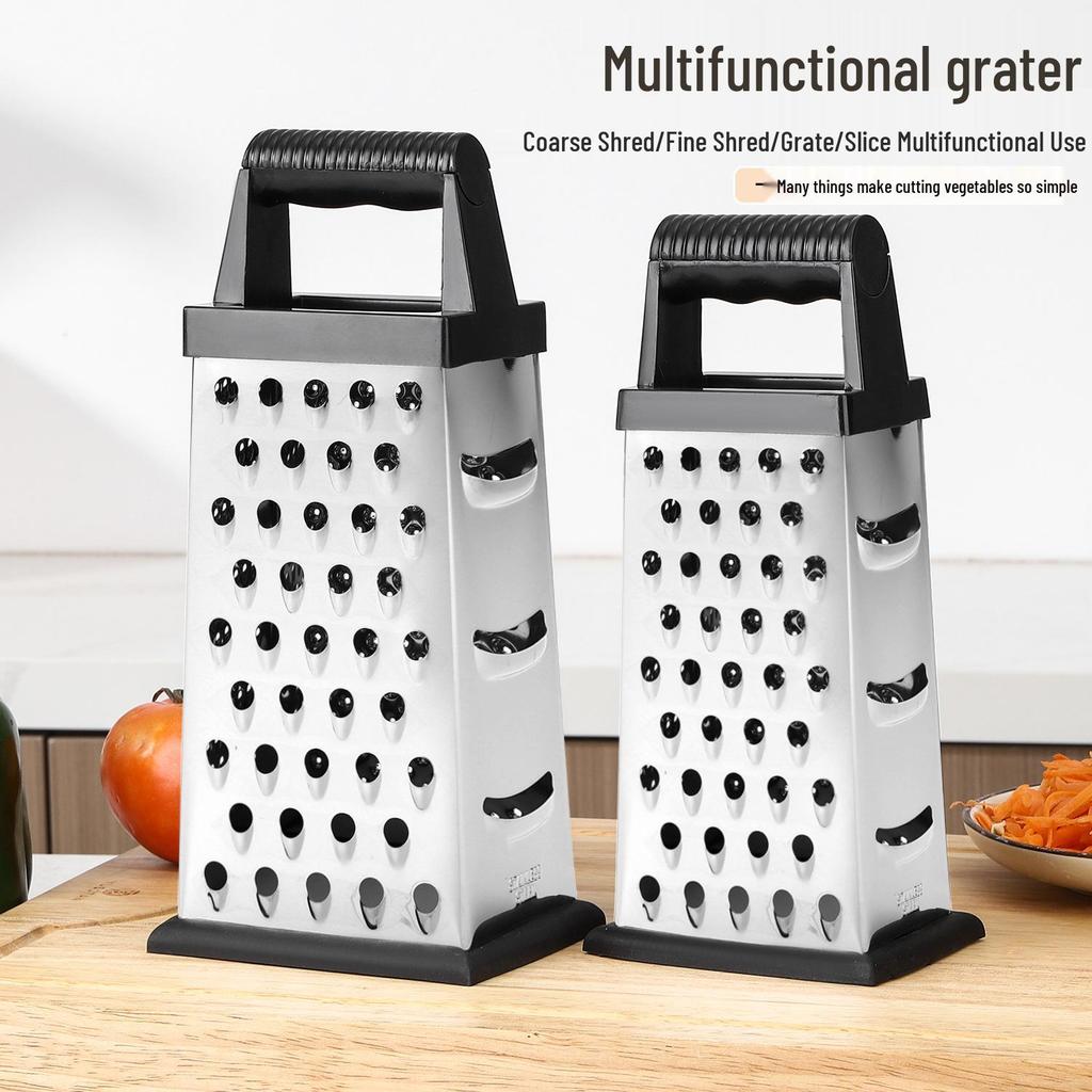 8" & 9" Stainless Steel Four-Sided Cheese & Fruit Grater, Multifunctional Slicer Kitchen Tool