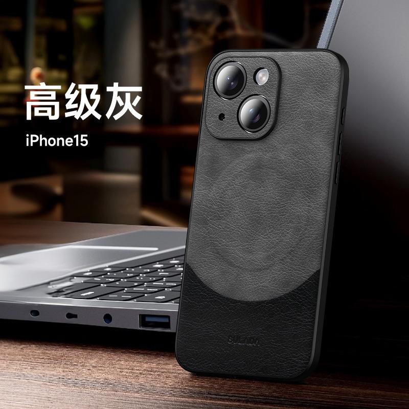Magnetic Apple 11 Mobile Phone Case Leather Case 11Pro All-inclusive Anti-drop Business Men's Premium 11Promax Protective Case