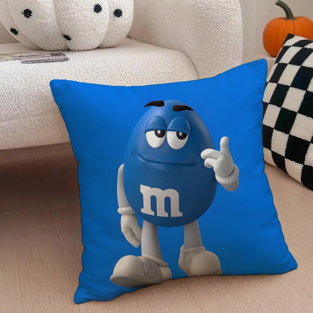 Cute Colorful American Brand MMMs Cushion Cover Throw Pillow Cover Hidden Button Durable Polyester Chair Cushion